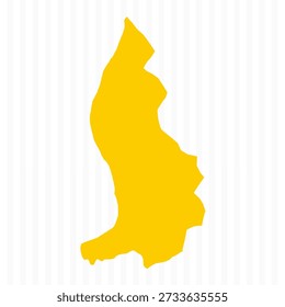 High Quality Yellow Liechtenstein Map
