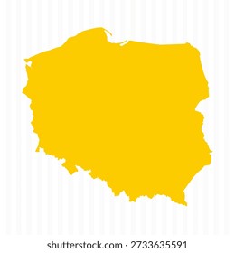 High Quality Yellow Poland Map