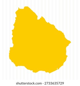 High Quality Yellow Uruguay Map