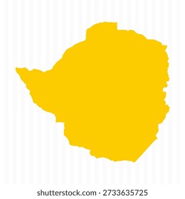 High Quality Yellow Zimbabwe Map