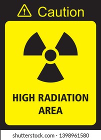 High radiation area caution vector sign