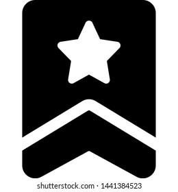 High rank police officer badge with star and stripe