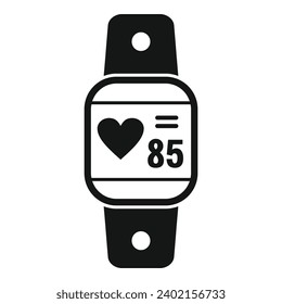 Icono de banda de alta velocidad simple vector. Entrenamiento de fitness. Datos de estilo de vida de red