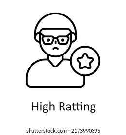 High Ratting vector filled outline Icon Design illustration on White background. EPS 10 File