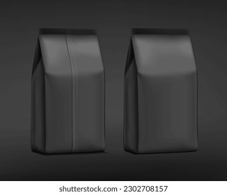 Mochila de bolsa vertical negra de alta realismo. Ilustración vectorial aislada en el fondo negro. Fácil de usar para presentación su producto, idea, promoción, diseño. EPS10.	