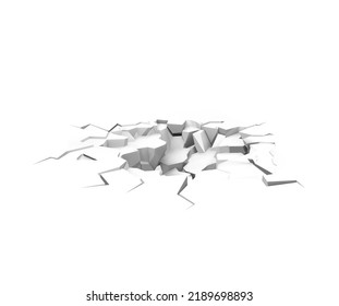 High realistic broken floor. Vector illustration isolated on white background. Ready for your design. EPS10. - Shutterstock ID 2189698893