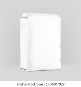 High realistic clean vertical bag mockup. Perspective view. Vector illustration on grey background. Easy to use for presentation your product, idea, promo, design. EPS10.	