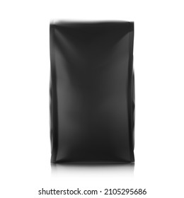 High realistic clean vertical bag mockup. Front view. Vector illustration isolated on white background. Easy to use for presentation your product, idea, promo, design. EPS10.	