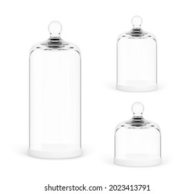 High realistic glass covers isolated on white background. Vector illustration. EPS10. Ready for presentation your product.	