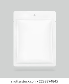 High realistic sachet mockup. Vector illustration. Packaging sachet for cosmetic, food, pet. Ready for your design. EPS10.	