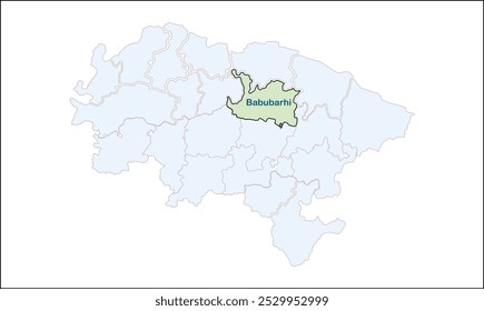 Mapa do distrito de Babubarhi, distrito de Madhubani, estado de Bihar, República da Índia, governo de Bihar, território indiano, Índia oriental, política, aldeia, turismo