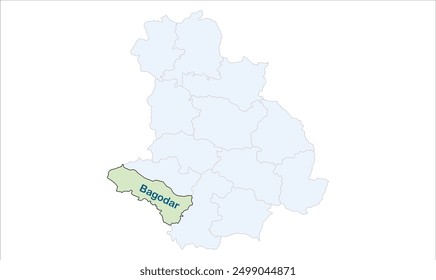 High reg of Bagodar map, Giridih District, Jharkhand state, Republic of India, Government of Jharkhand, Indian territory, Eastern India, politics, village, tourism