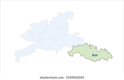 High reg of Bah map, Agra District, Uttar Pradesh State, Republic of India, Government of  Uttar Pradesh, Indian territory, Eastern India, politics, village, tourism