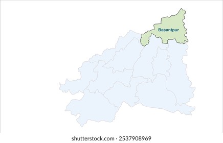 Mapa do distrito de Basantpur, Distrito de Supaul, Estado de Bihar, República da Índia, Governo de Bihar, território indiano, Índia oriental, política, aldeia, turismo