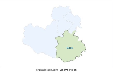 High reg of Basti map, Basti District, Uttar Pradesh State, Republic of India, Government of  Uttar Pradesh, Indian territory, Eastern India, politics, village, tourism