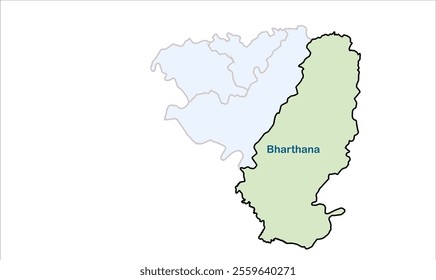 High reg of Bharthana map, Etawah District, Uttar Pradesh State, Republic of India, Government of  Uttar Pradesh, Indian territory, Eastern India, politics, village, tourism