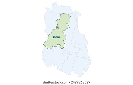 Mapa de Borio, distrito de Sahibganj, estado de Jharkhand, República de la India, Gobierno de Jharkhand, territorio indio, India oriental, política, aldea, turismo