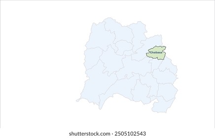 High reg of Chaibasa map, Pashchimi Singhbhum District, Jharkhand state, Republic of India, Government of Jharkhand, Indian territory, Eastern India, politics, village, tourism