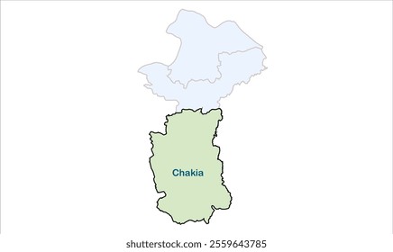 High reg of Chakia map, Chandauli District, Uttar Pradesh State, Republic of India, Government of  Uttar Pradesh, Indian territory, Eastern India, politics, village, tourism