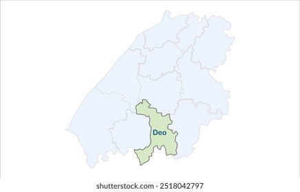 Mapa de Deo, Distrito de Aurangabad, Estado de Bihar, República de la India, Gobierno de Bihar, Territorio indio, India oriental, política, aldea, turismo