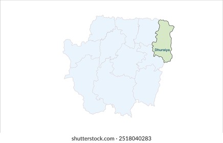 Mapa de la región de Dhuraiya, Banka District, Estado de Bihar, República de la India, Gobierno de Bihar, territorio indio, India oriental, política, aldea, turismo