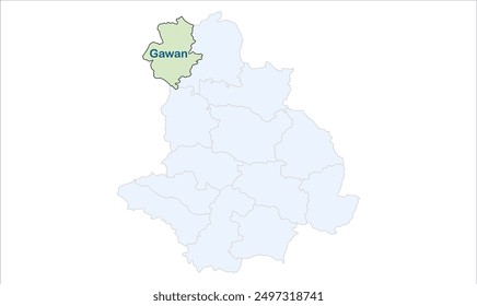 Mapa de Gawan, distrito de Giridih, estado de Jharkhand, República de la India, Gobierno de Jharkhand, territorio indio, India oriental, política, aldea, turismo