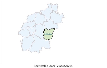 High reg of Gobindpur map, Nawada District, Bihar State, Republic of India, Government of Bihar, Indian territory, Eastern India, politics, village, tourism