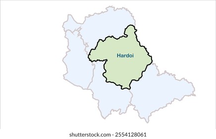 High reg of Hardoi map, Hardoi District,  Uttar Pradesh State, Republic of India, Government of  Uttar Pradesh , Indian territory, Eastern India, politics, village, tourism