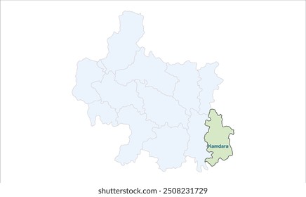 Mapa de Kamdara, Distrito de Gumla, Estado de Jharkhand, República de la India, Gobierno de Jharkhand, Territorio indio, India oriental, política, aldea, turismo