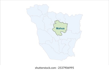 Mapa de Mahua, Distrito de Vaishali, Estado de Bihar, República de la India, Gobierno de Bihar, territorio indio, India oriental, política, aldea, turismo