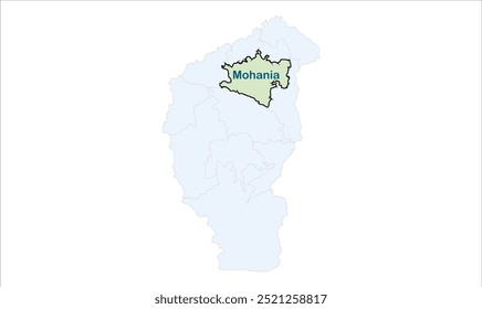 Mapa da região central de Mohania, Distrito de Kaimur, Estado de Bihar, República da Índia, Governo de Bihar, Território indiano, Índia Oriental, política, aldeia, turismo