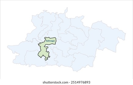 High reg of Nathnagar map, Bhagalpur District, Bihar State, Republic of India, Government of Bihar, Indian territory, Eastern India, politics, village, tourism