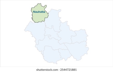 Alto reg de Nauhatta mapa, Saharsa Distrito, Bihar Estado, República de India, Gobierno de Bihar, territorio indio, India oriental, política, aldea, turismo