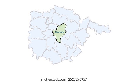 Alto reg del mapa de Noorsarai, distrito de Nalanda, estado de Bihar, República de la India, gobierno de Bihar, territorio indio, India oriental, política, aldea, turismo