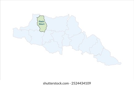 High reg of Pach Deuri map, Gopalganj District, Bihar State, Republic of India, Government of Bihar, Indian territory, Eastern India, politics, village, tourism