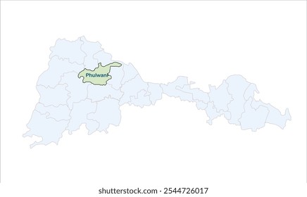 Mapa de Phulwani, distrito de Patna, estado de Bihar, República de la India, Gobierno de Bihar, territorio indio, India oriental, política, aldea, turismo