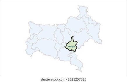 Alto reg del mapa de pranpur, distrito de Katihar, estado de Bihar, República de la India, gobierno de Bihar, territorio indio, India oriental, política, aldea, turismo