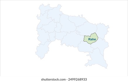 Mapa de la Alta Región de Rahe, Distrito de Ranchi, estado de Jharkhand, República de la India, Gobierno de Jharkhand, territorio indio, India oriental, política, aldea, turismo