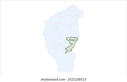 Mapa de Rampur, distrito de Kaimur, Estado de Bihar, República da Índia, Governo de Bihar, território indiano, Índia oriental, política, aldeia, turismo