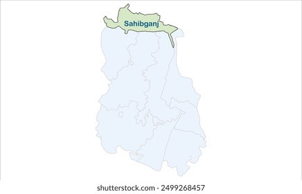 Mapa de Sahibganj, distrito de Sahibganj, estado de Jharkhand, República de la India, Gobierno de Jharkhand, territorio indio, India oriental, política, aldea, turismo