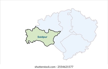 High reg of Saidpur map, Ghazipur District, Uttar Pradesh State, Republic of India, Government of  Uttar Pradesh, Indian territory, Eastern India, politics, village, tourism