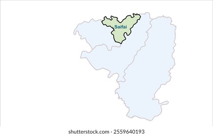 High reg of Saifai map, Etawah District, Uttar Pradesh State, Republic of India, Government of  Uttar Pradesh, Indian territory, Eastern India, politics, village, tourism