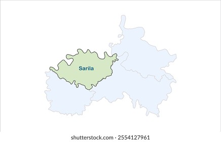 High reg of Sarila map, Hamirpur District,Uttar Pradesh State, Republic of India, Government of  Uttar Pradesh, Indian territory, Eastern India, politics, village, tourism