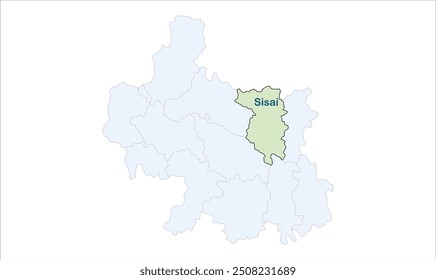 High reg of Sisai map, Gumla District, Jharkhand state, Republic of India, Government of Jharkhand, Indian territory, Eastern India, politics, village, tourism