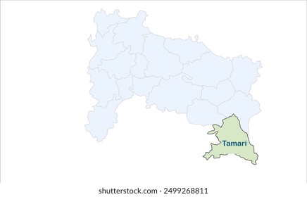High reg of tamari map, Ranchi District, Jharkhand state, Republic of India, Government of Jharkhand, Indian territory, Eastern India, politics, village, tourism
