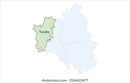 High reg of Tundla map, Firozabad District, Uttar Pradesh State, Republic of India, Government of  Uttar Pradesh, Indian territory, Eastern India, politics, village, tourism