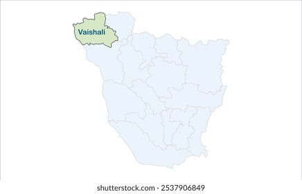 Mapa de Vaishali, Distrito de Vaishali, Estado de Bihar, República de la India, Gobierno de Bihar, Territorio indio, India oriental, política, aldea, turismo