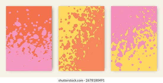 Fundo de cores quentes do gradiente de cor retro de alta resolução Conjunto de 3 A4
