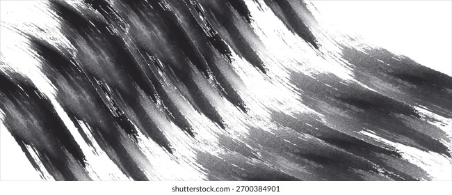 Eine hochauflösende abstrakte schwarze Grunge-Textur mit geschichteten Pinselstrichen und bedrückten Schmutzflecken für Webhintergründe, Poster und künstlerische Projekte.
