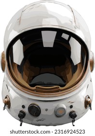 High resolution astronaut white helmet vectorized with no background